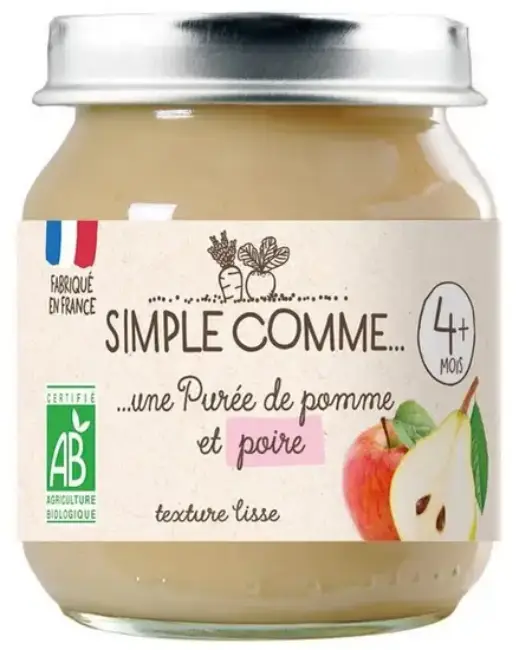 Бебешко пюре Simple Comme с ябълки и круши 4+ месеца