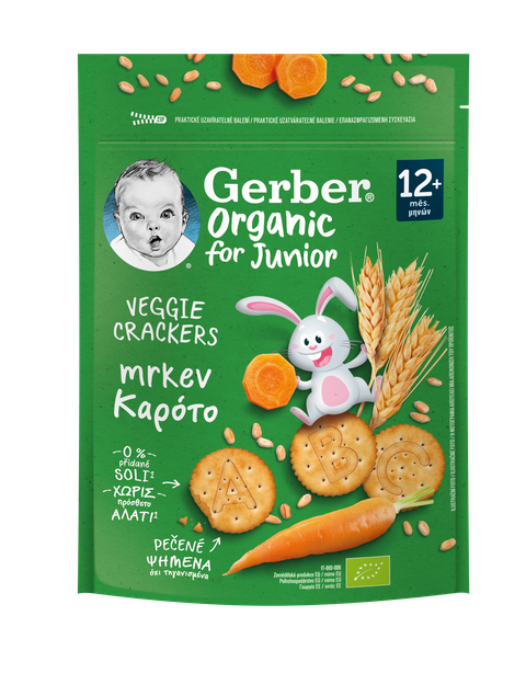 Зеленчукови крекери Gerber Organic for Junior с морков 100 г