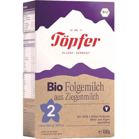 Преходно козе мляко Töpfer Bio Folgemilch 2 aus Ziegenmilch 400г