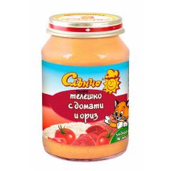 Меню телешко с домат и ориз, 4+м, 190г.