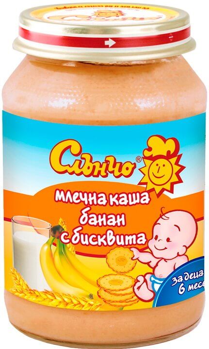 Бебешко пюре млечна каша банан с бисквита 190 г
