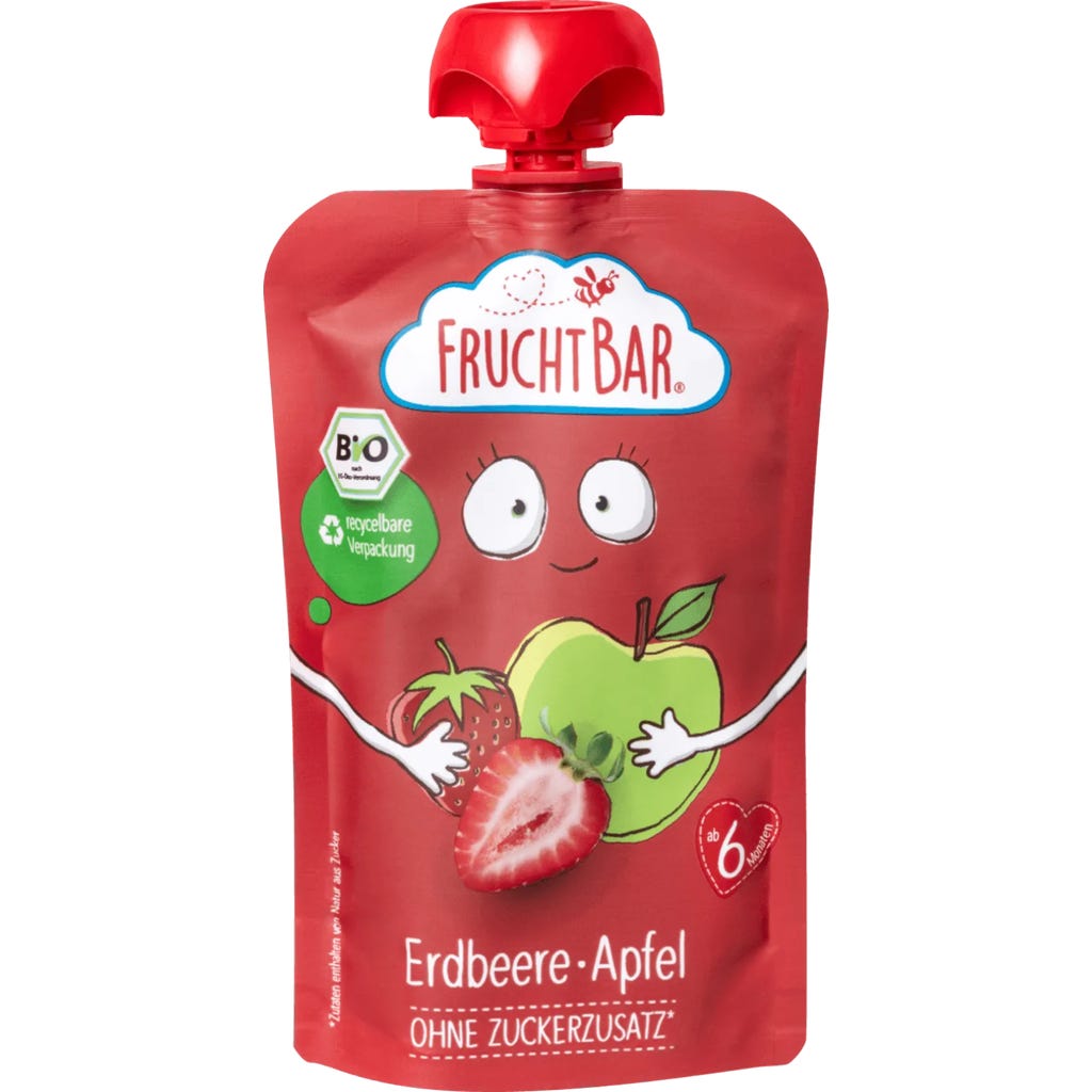 Бебешко био пюре Erdbeere-Apfel ягода и ябълка 100 г.