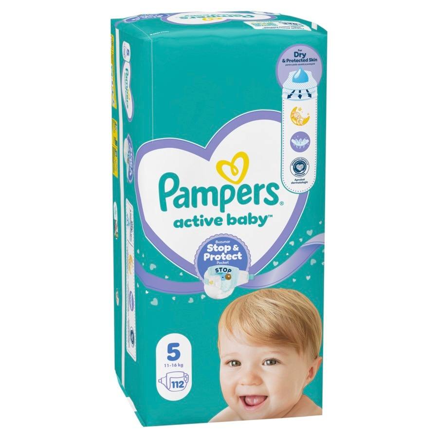 Пелени Pampers Active Baby 5 11-16 кг 112 бр