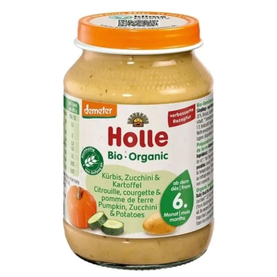 Бебешко пюре Bio-Organic тиква, тиквичка и картоф 190 г.
