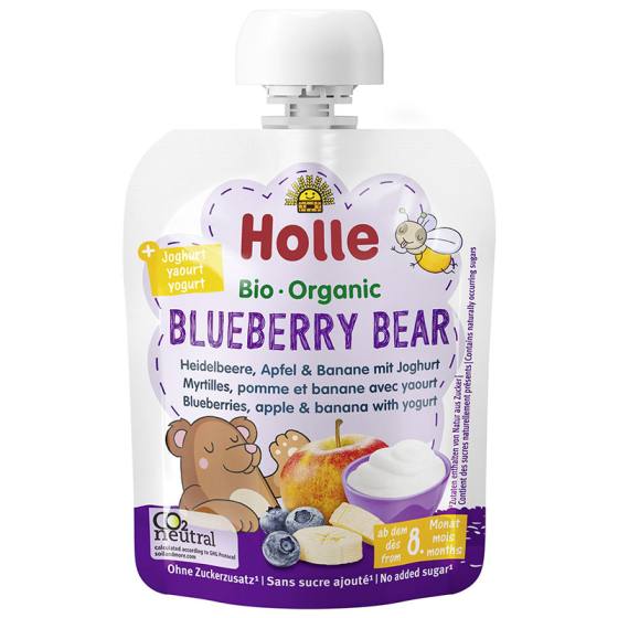 Бебешко пюре Holle Blueberry Bear боровинка, ябълка, банан и йогурт 100 г