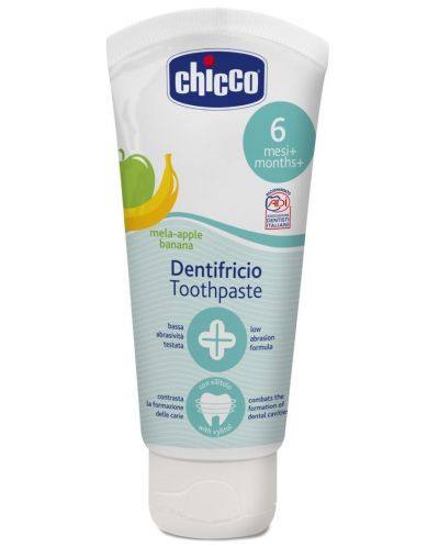 Бебешка паста за зъби Chicco ябълка и банан 6-24 месеца