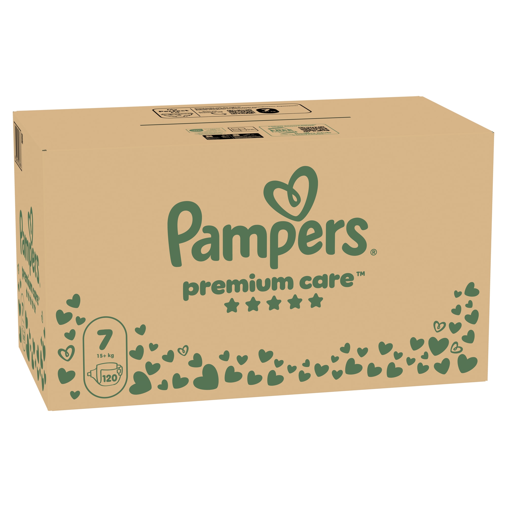 Пелени за еднократна употреба Pampers Premium Care размер 7, 120 броя