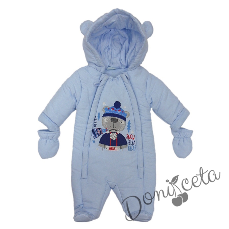 Бебешки зимен гащеризон мече R190521 ръст 62 см. 2-4 м