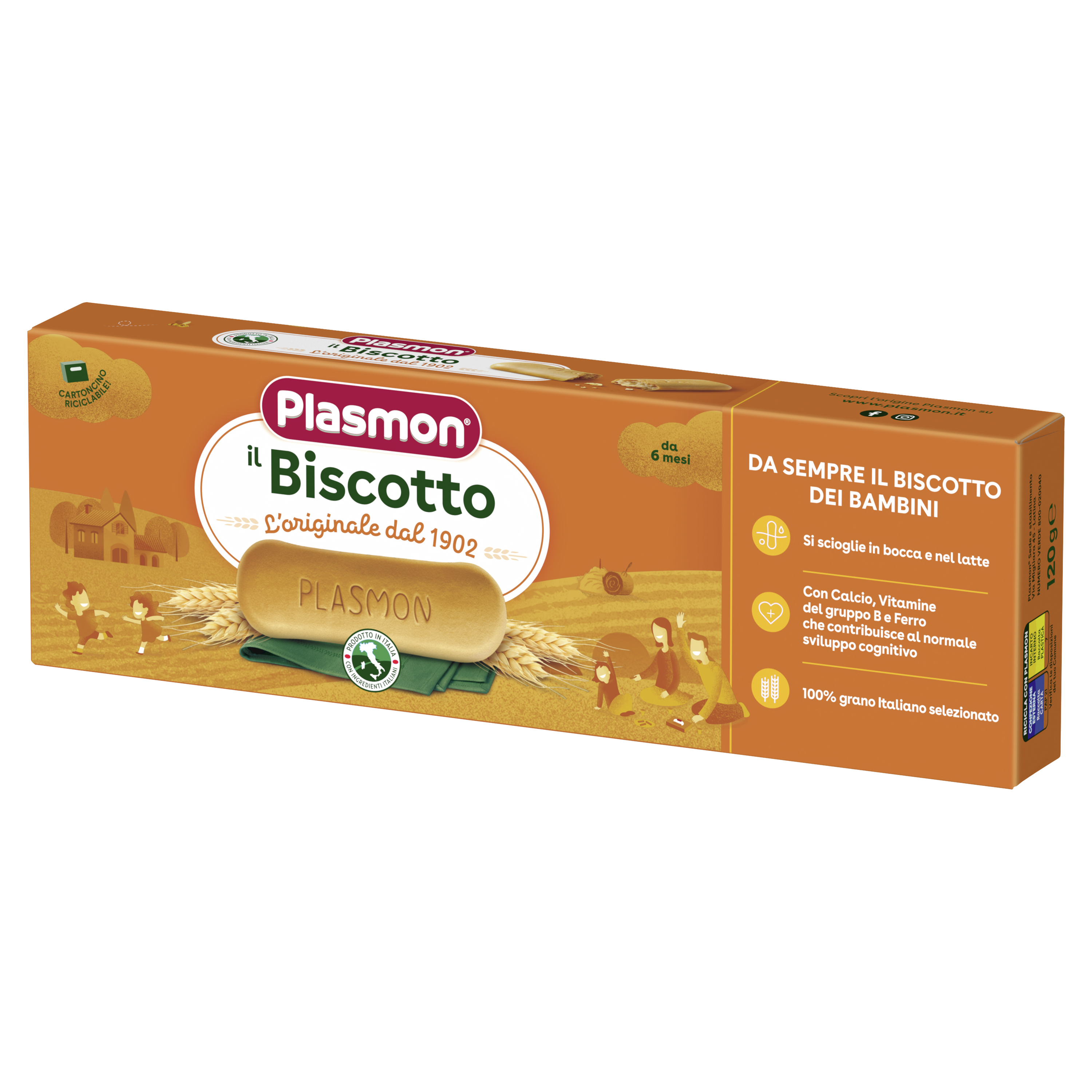 Бисквити Plasmon, 6+М, 120 гр