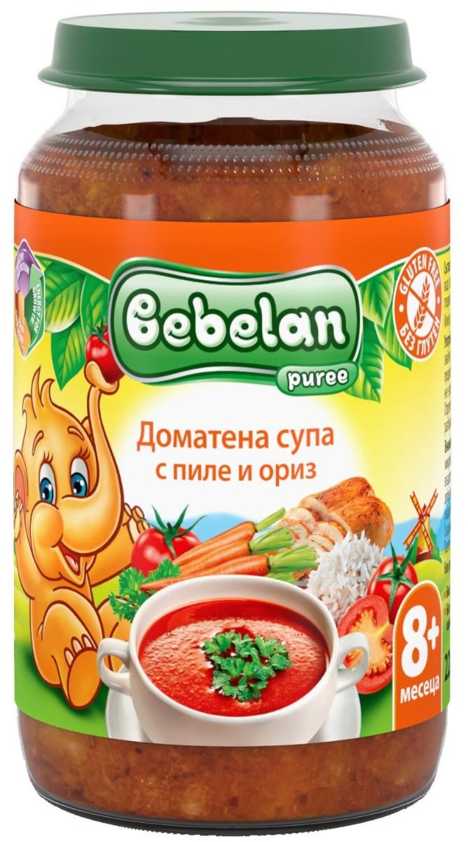 Бебешко пюре доматена супа с пиле и ориз