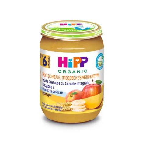 Бебешко пюре HiPP Organic плодове и зърнени култури 190 г