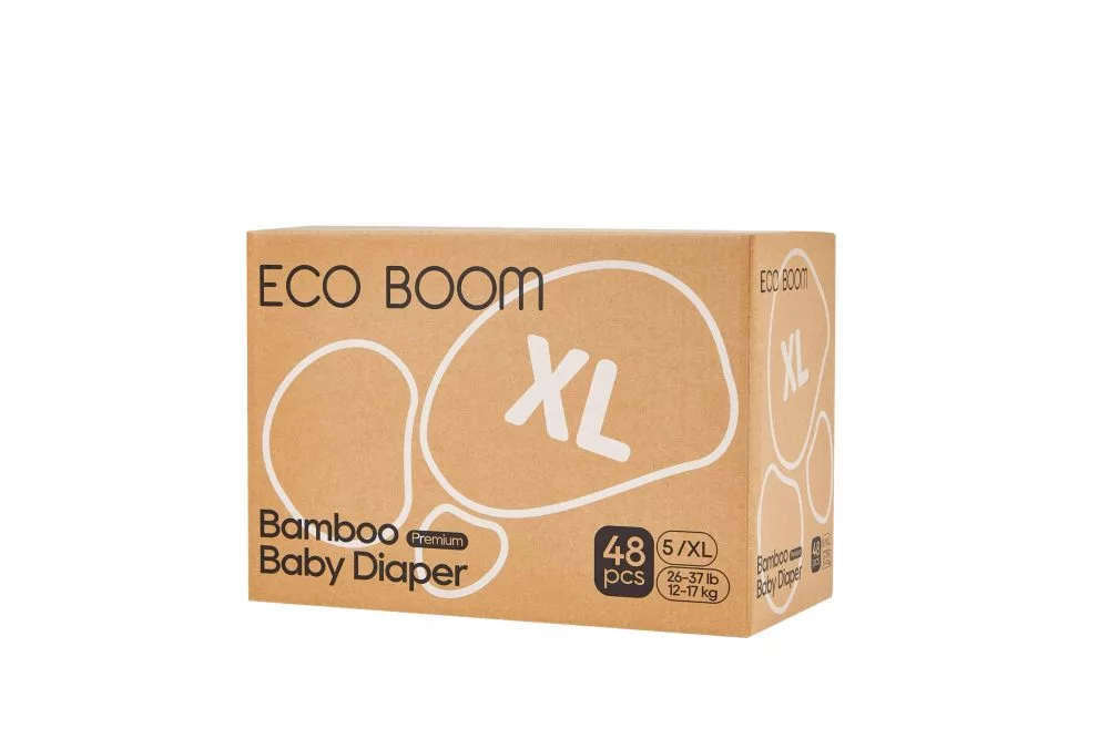 Бебешки пелени ECO BOOM Bamboo Premium XL 12-17 кг 48 бр.