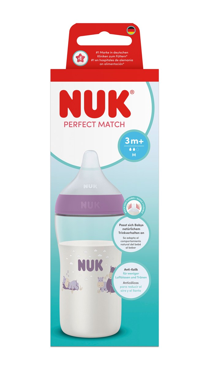 Бебешко шише NUK Perfect Match 3m+ M