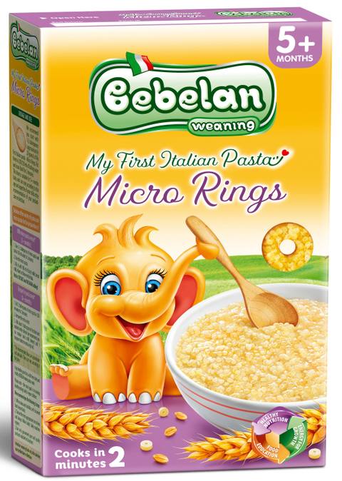 Бебешка италианска паста Bebelan Micro Rings 5+ месеца