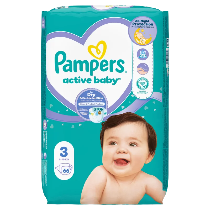 Пелени Pampers Active Baby 3 (6-10 кг) 66 бр.