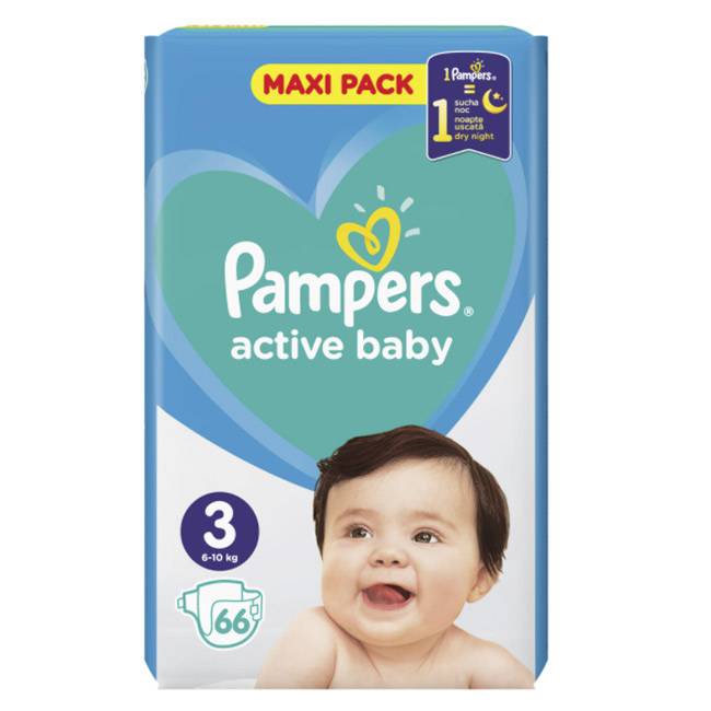 Пелени Pampers Active Baby 3 (6-10 кг) 66 бр.