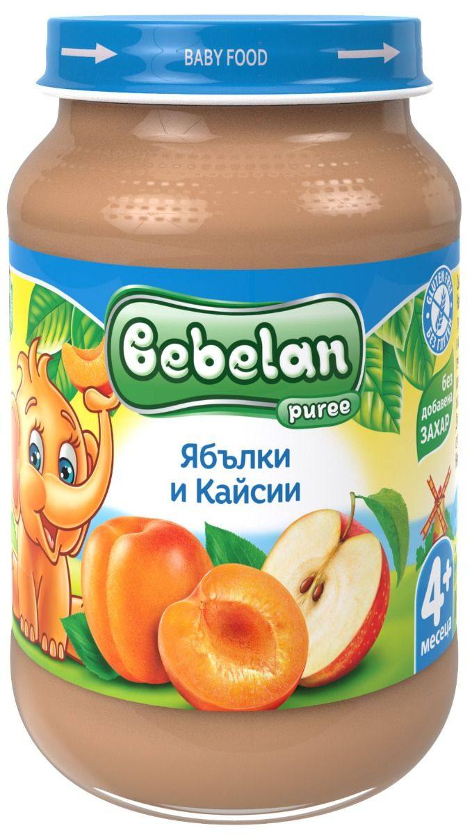 Бебешко пюре Bebelan ябълки и кайсии 190 г