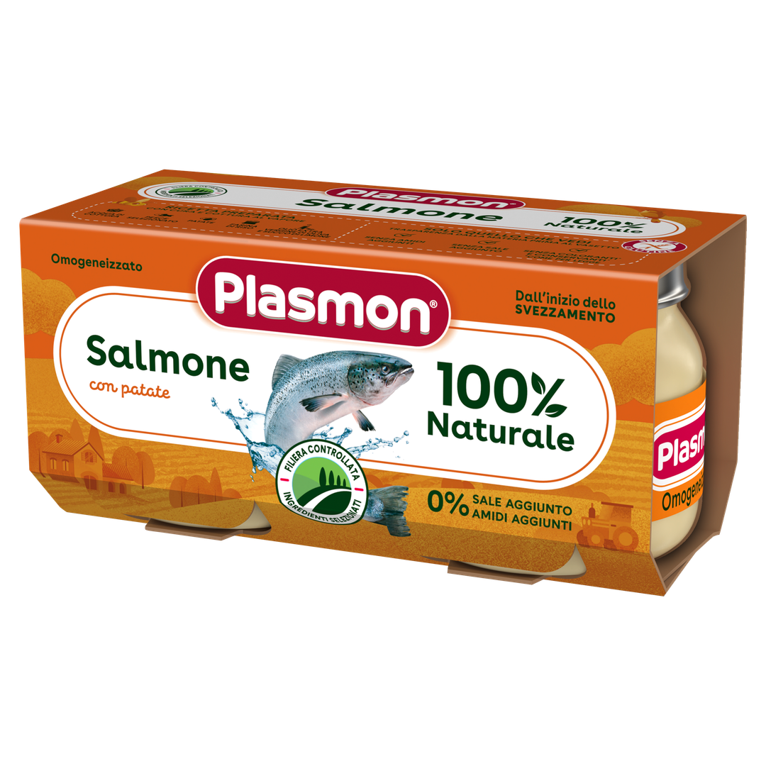 Пюре Plasmon Сьомга Филе с Картофи, 6+М, 2X80 гр
