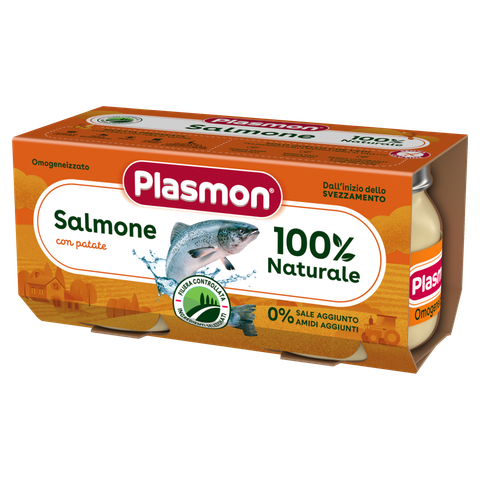 Пюре Plasmon Сьомга Филе с Картофи, 6+М, 2X80 гр