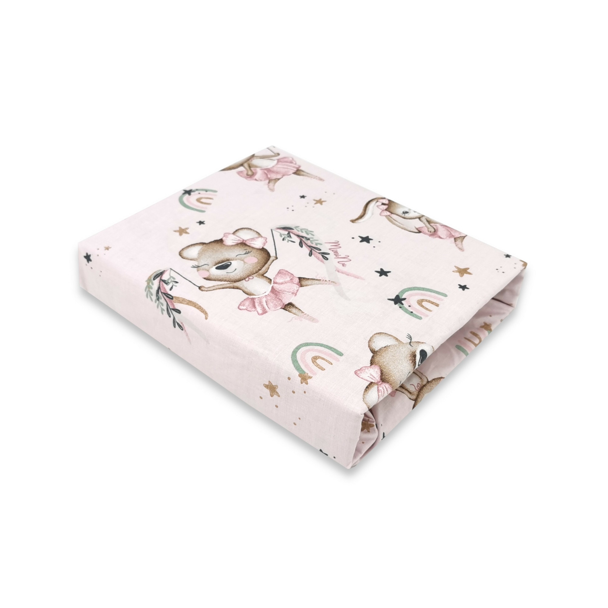 Чаршаф с ластик Little Bear Pink 98/65 см за мини кошара