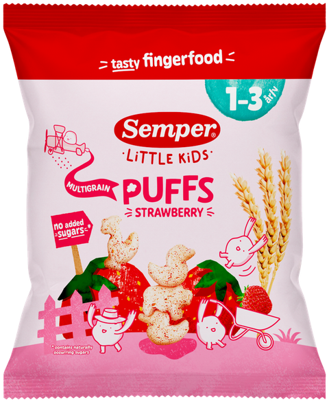 Бебешки снакс Semper Little Kids Puffs ягода 18 г
