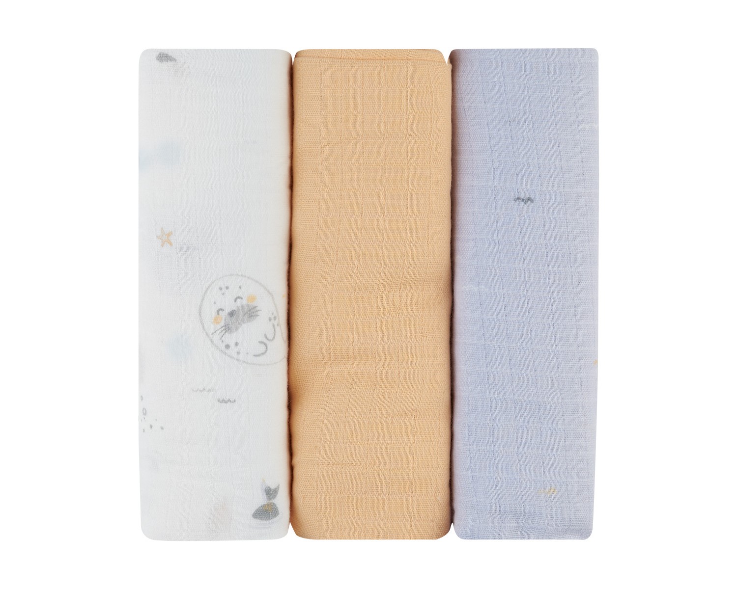 Бебешки муселинови пелени Muslin Swaddle Set 3 бр. 75x75 см