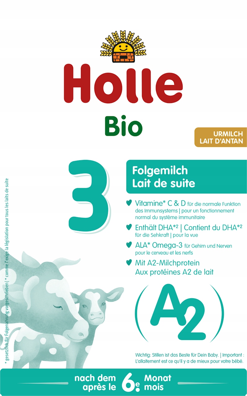 Мляко с А2 формула 3 преходна храна за подрастващи 400Г HOLLE