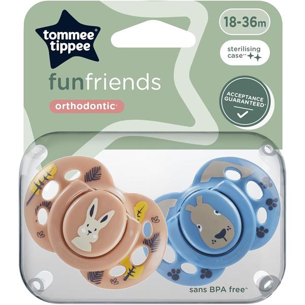 Залъгалки tommee tippee fun friends 18-36м, 2 бр. опаковка