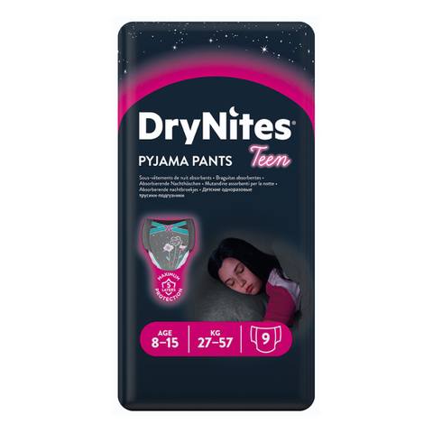 Нощни гащички Huggies DryNites Pyjama Pants за момичета 8-15 години 27-57 кг 9 броя