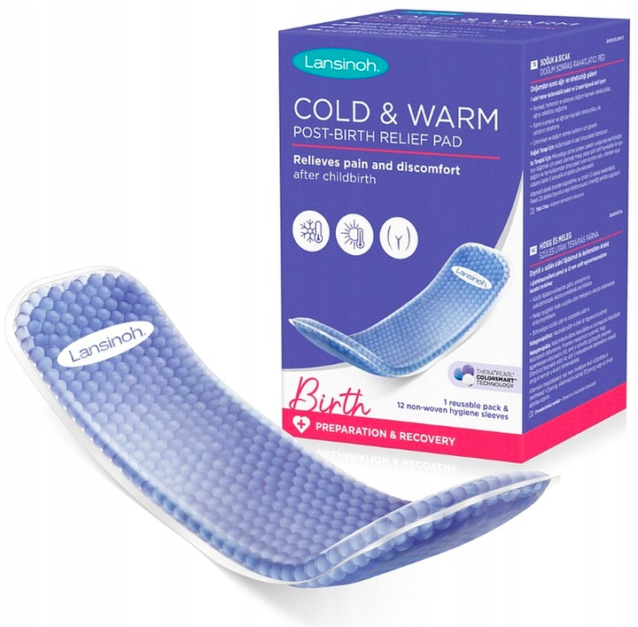Топла и студена облекчаваща подложка след раждане Lansinoh Cold & Warm Post-Birth Relief Pad 1 брой + 12 хигиенни калъфа