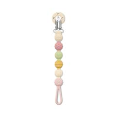 Силиконов държач за биберон Silicone Pacifier Holder Girl Natural