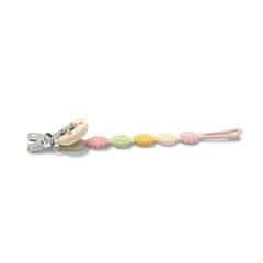 Силиконов държач за биберон Silicone Pacifier Holder Girl Natural