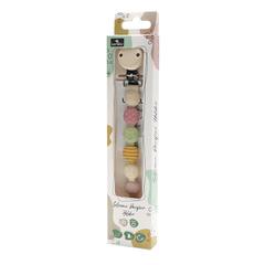 Силиконов държач за биберон Silicone Pacifier Holder Girl Natural