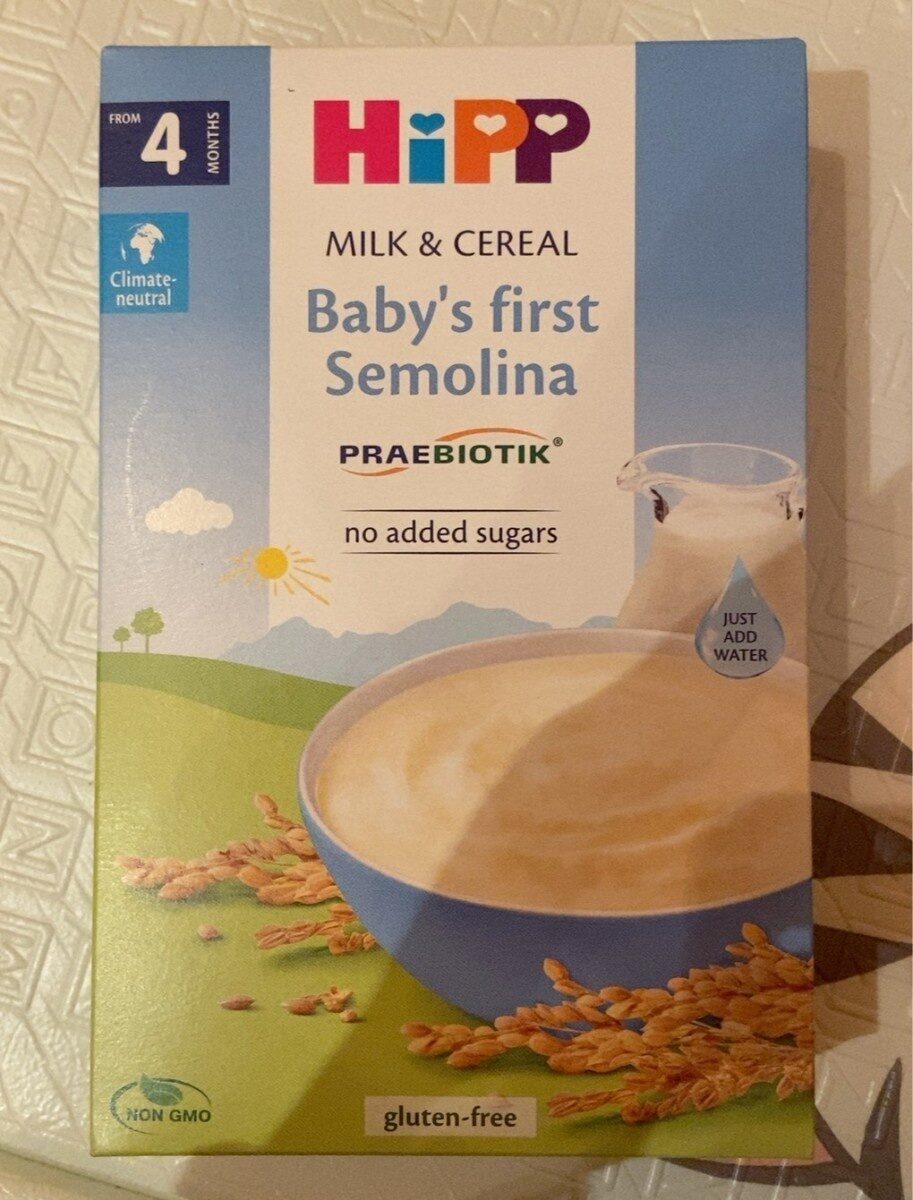 Бебешка каша Baby's first Semolina Milk & Cereal Praebiotik 4+