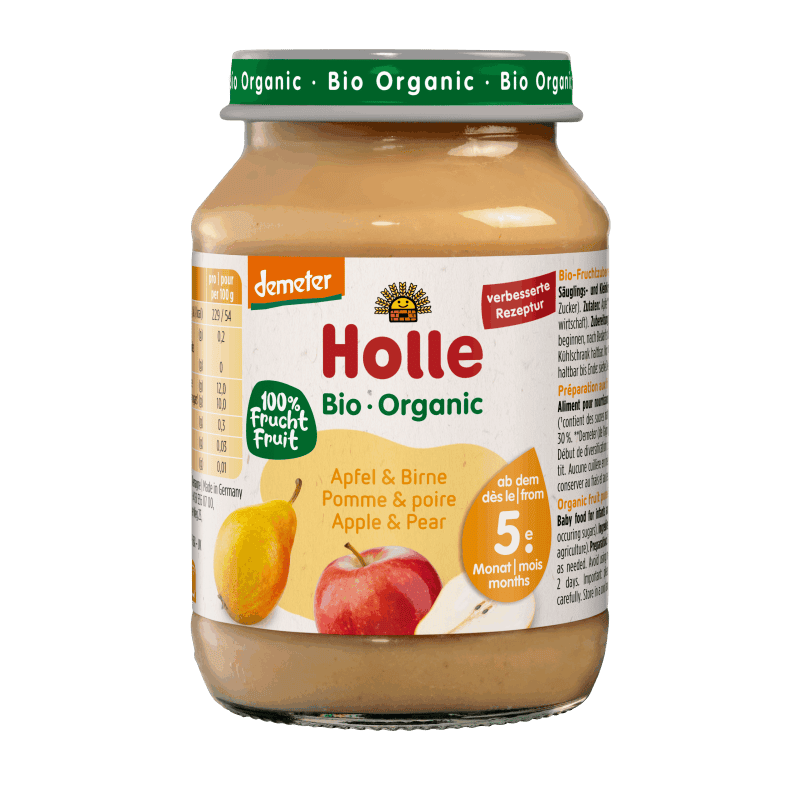 Бебешко пюре Holle Bio-Organic ябълка и круша 190 г