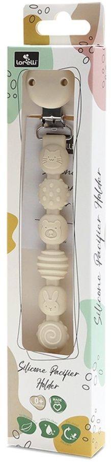 Силиконов държач за биберон Lorelli Premium Natural Beige