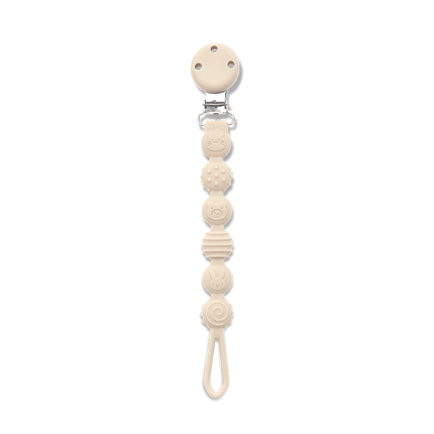 Силиконов държач за биберон Lorelli Silicone Pacifier Holder Beige