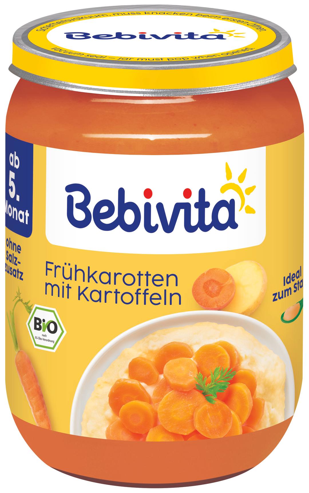 Бебешко пюре Bebivita бейби моркови и картофи 190 г
