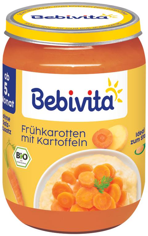 Бебешко пюре Bebivita бейби моркови и картофи 190 г
