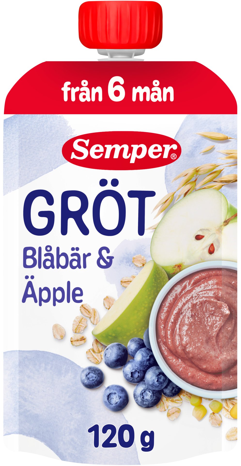 Бебешка каша Gröt Apple & Blueberry 120 г