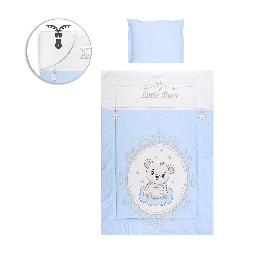 Бебешки спален комплект Cosy Little Bear Blue 5 части