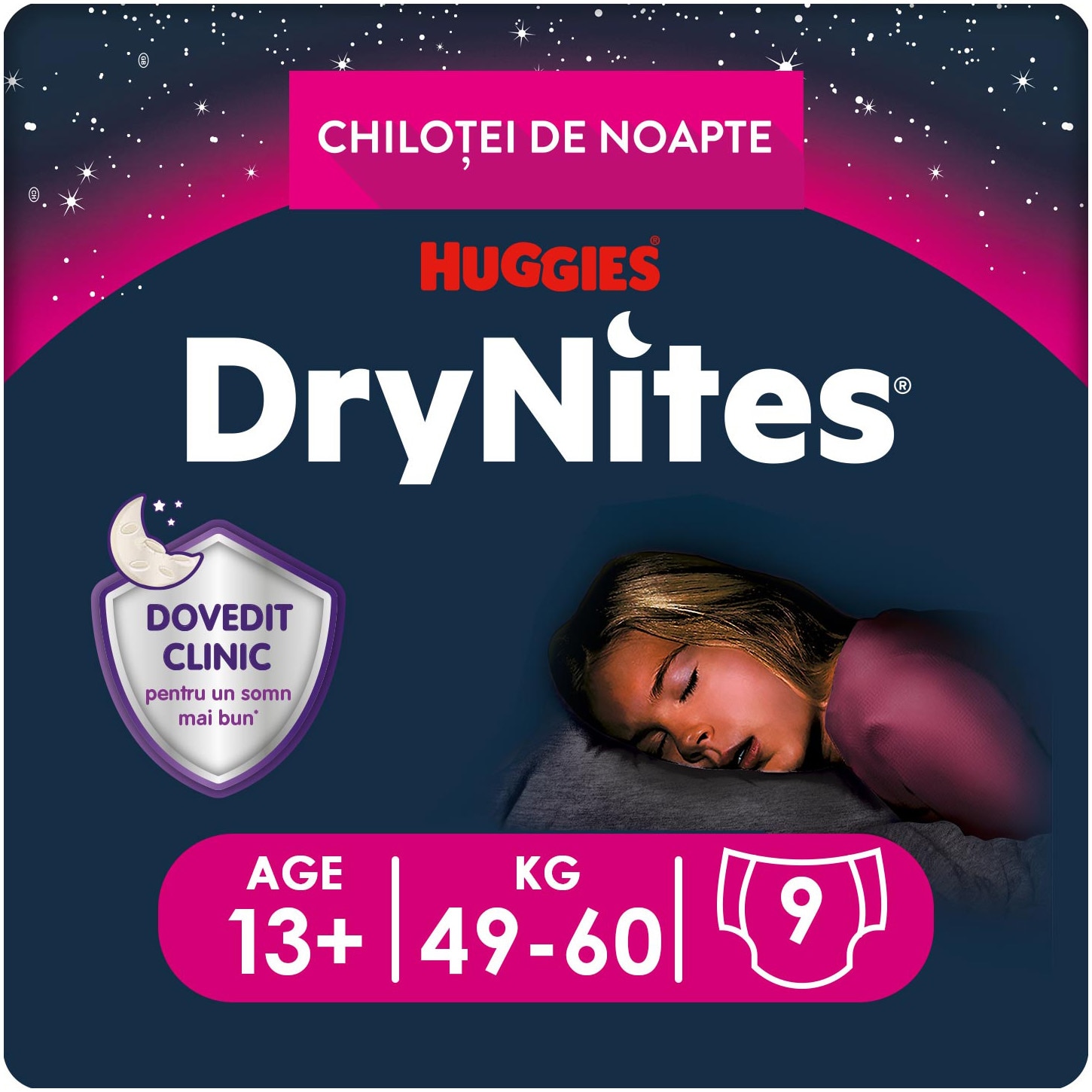 Нощни преходни гащи DryNites за момичета 13+ години 48-60 кг