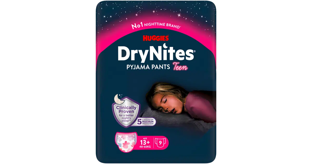 Нощни преходни гащи DryNites за момичета 13+ години 48-60 кг