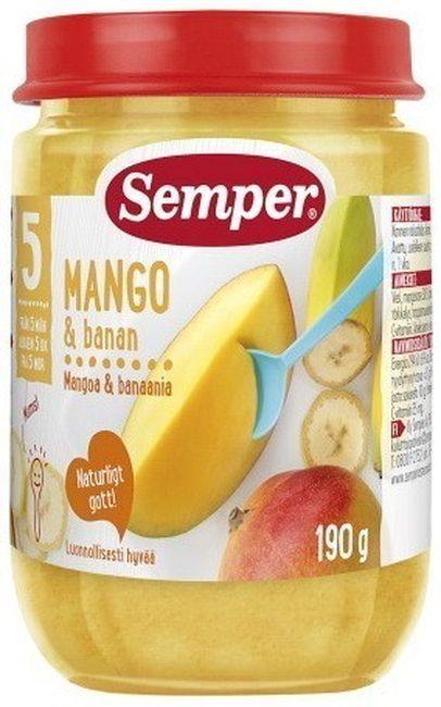 Бебешко пюре Semper манго и банан 190 г