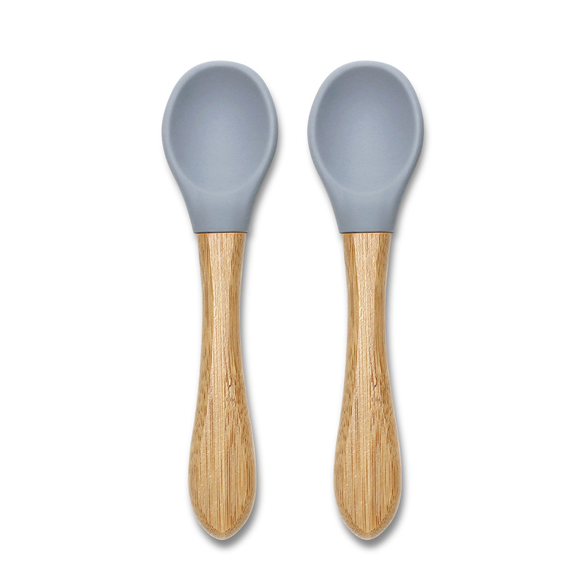 Силиконови лъжички с бамбук 2бр. Silicone Spoons With Bamboo