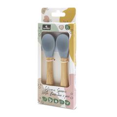 Силиконови лъжички с бамбук 2бр. Silicone Spoons With Bamboo