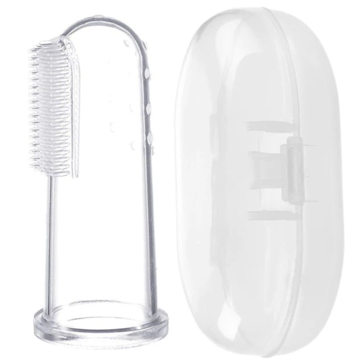 Бебешка четка за зъби за напръстник Baby toothbrush с кутийка Cat. No 723/02
