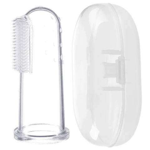 Бебешка четка за зъби за напръстник Baby toothbrush с кутийка Cat. No 723/02