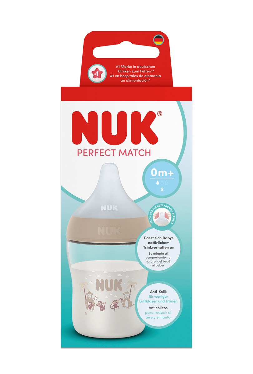 Бебешко шише за хранене NUK Perfect Match 150 мл. 0m+ S