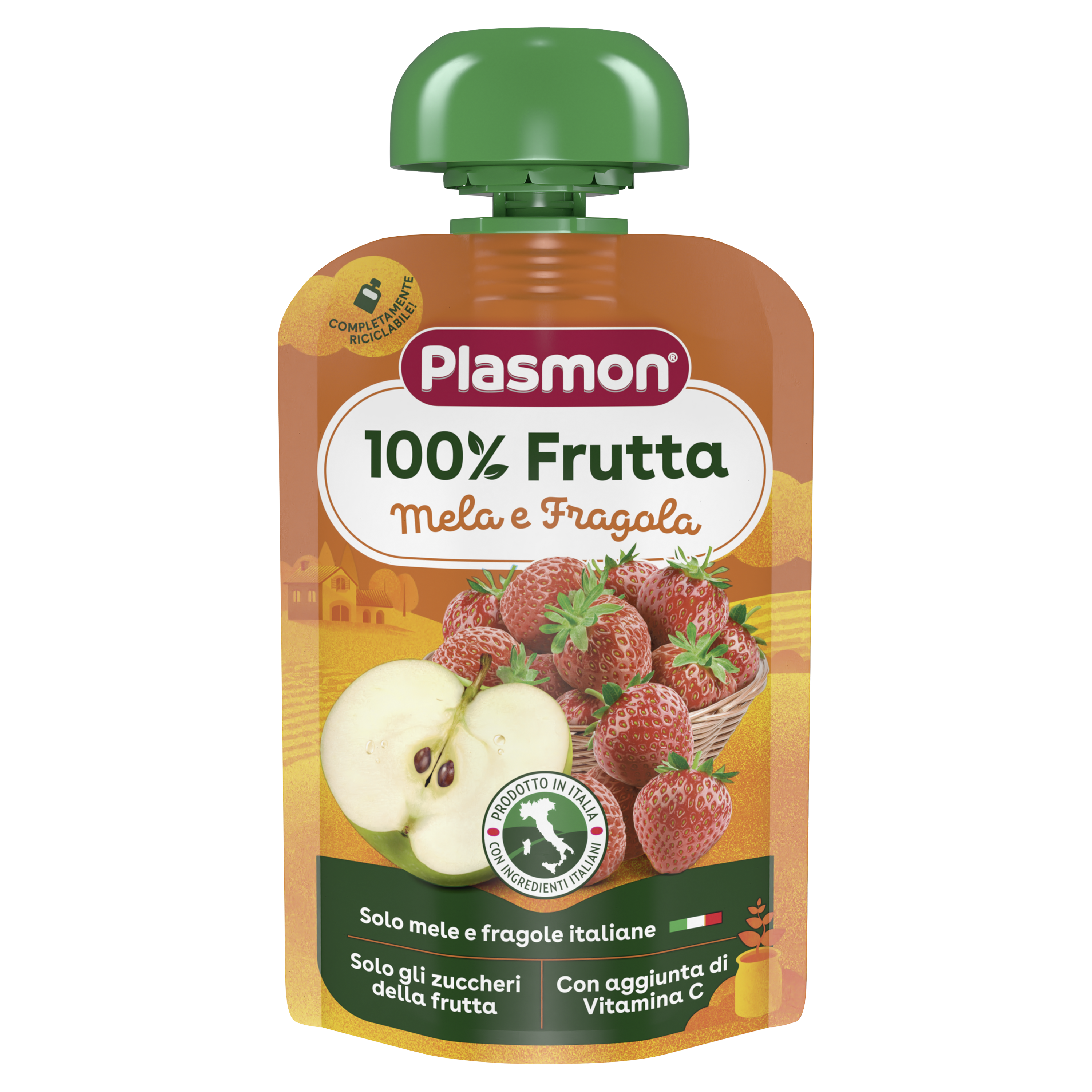 Плодова закуска Plasmon Ябълка с Ягода, 12+М 100гр